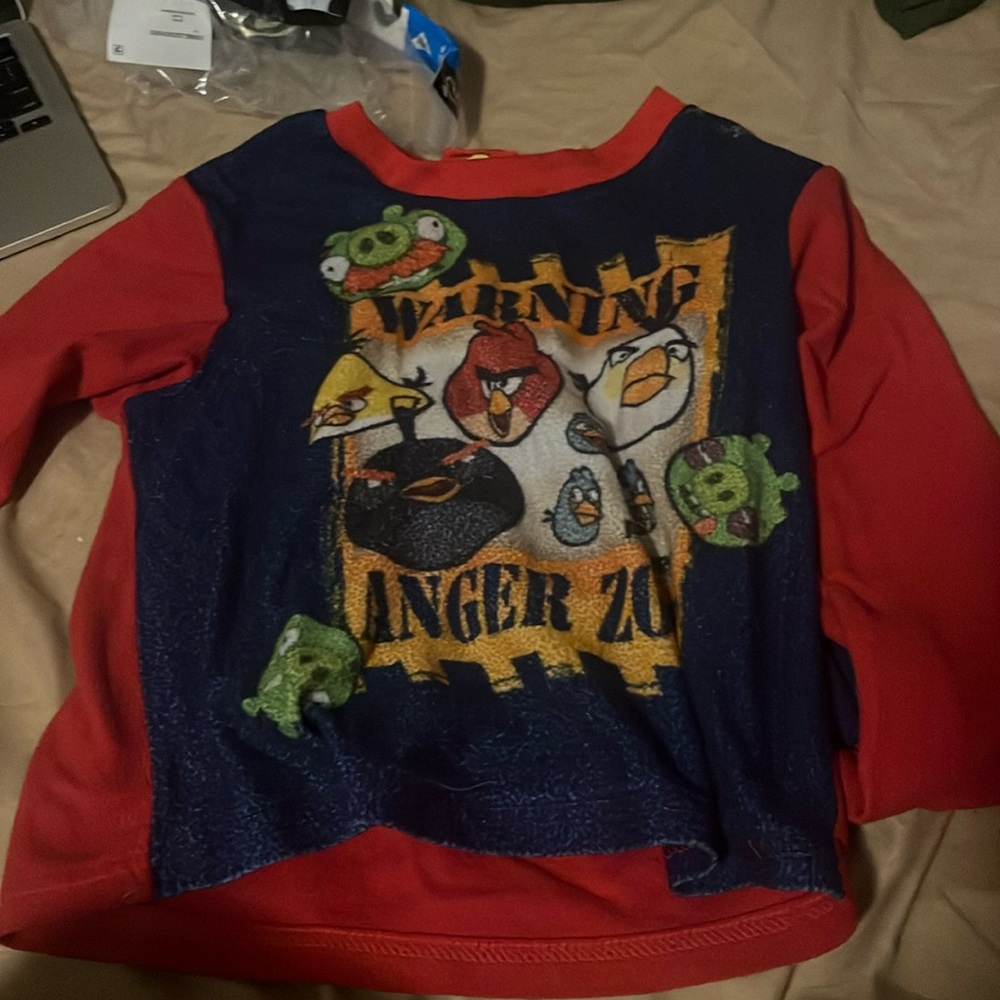 Boys angry birds pj top